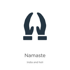 Namaste icon vector. Trendy flat namaste icon from india and holi collection isolated on white background. Vector illustration can be used for web and mobile graphic design, logo, eps10