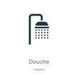 Douche icon vector. Trendy flat douche icon from hygiene collection isolated on white background. Vector illustration can be used for web and mobile graphic design, logo, eps10