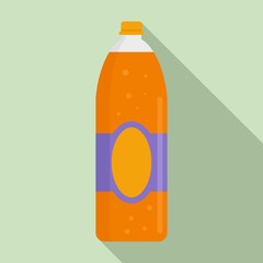 Poster - Orange juice soda icon. Flat illustration of orange juice soda vector icon for web design