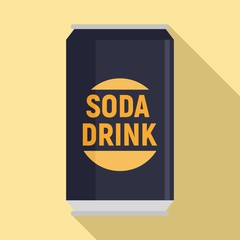 Sticker - Soda drink can icon. Flat illustration of soda drink can vector icon for web design