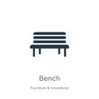 Bench icon vector. Trendy flat bench icon from furniture and household collection isolated on white background. Vector illustration can be used for web and mobile graphic design, logo, eps10