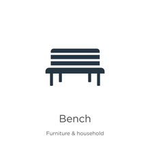 Bench Icon Vector. Trendy Flat Bench Icon From Furniture And Household Collection Isolated On White Background. Vector Illustration Can Be Used For Web And Mobile Graphic Design, Logo, Eps10