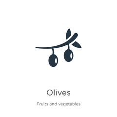 Olives icon vector. Trendy flat olives icon from fruits collection isolated on white background. Vector illustration can be used for web and mobile graphic design, logo, eps10