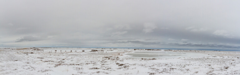 panorama of frozen tundra