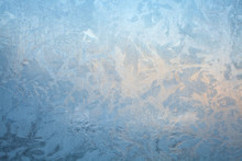 Beautiful Winter Texture Patterns Of Frost On Window