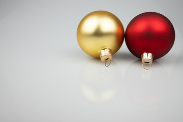 christmas balls on white background