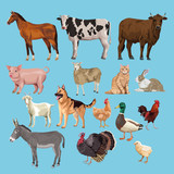 Fototapeta Fototapety na ścianę do pokoju dziecięcego - group of animals farm characters