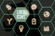 © Zofia - Writing note showing Liner Icons. Business concept for use to improve visual interest and grab the user s is attention