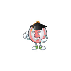 Poster - Cute christmas ball cartoon with graduation hat mascot