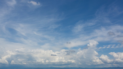 Wall Mural - dramatic cloud moving above blue sky, cloudy day weather background