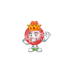 Sticker - Cartoon red christmas ball with character king