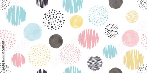 Naklejka - mata magnetyczna na lodówkę Cute geometric background. Seamless pattern.Vector. かわいい幾何学パターン