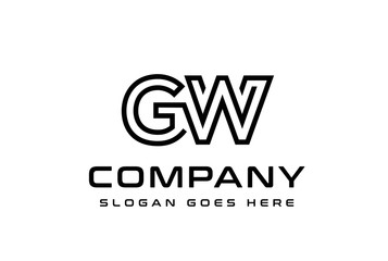 Wall Mural - Initial letter GW logo vector template