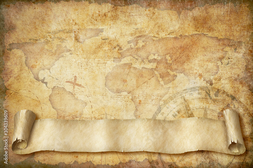 vintage world map with old ...