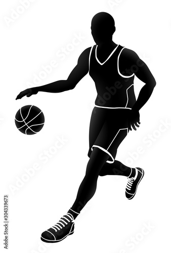 A basketball player silhoue...