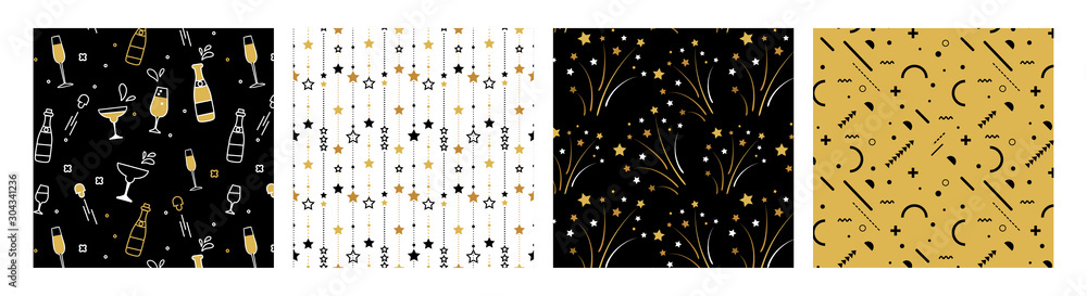 Collection of seamless pattern designs for celebrations , birthday and ...