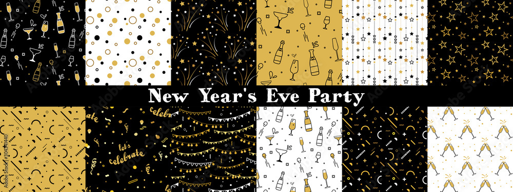 Collection of seamless pattern designs for celebrations , birthday and ...