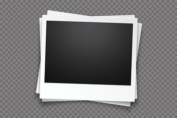 Wall Mural - Blank photo frame, isolated on transparent background.