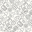 Vector GDPR - General Data Protection Regulation seamless pattern with line style icons. Web Privacy and security background.