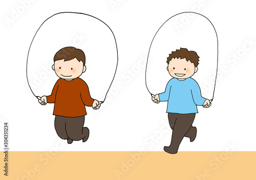 縄跳びをする子ども Stock イラスト Adobe Stock