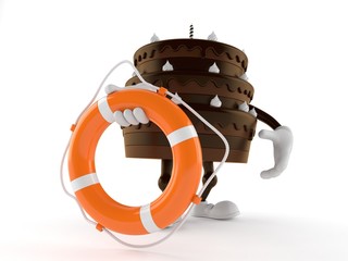 Sticker - Cake character holding life buoy