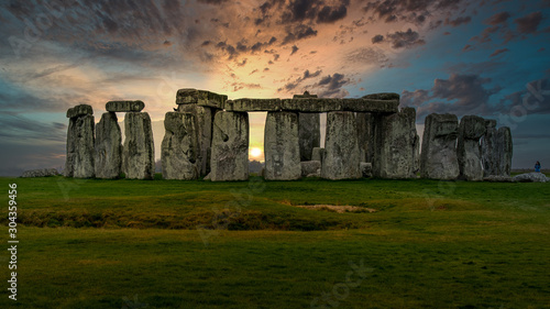 Obraz na płótnie Zachód słońca w Stonehenge
