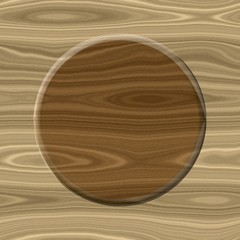 Wall Mural - 3d circle ring wood flat shape graphic natural eco hand made label design on seamless wooden desk pattern background