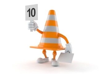 Poster - Traffic cone character with rating number