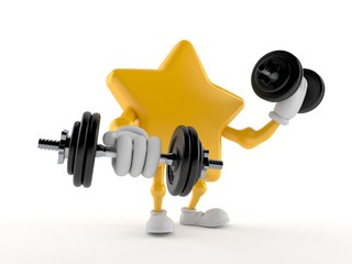 Sticker - Star character with dumbbells