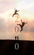 Concept new year 2020. Silhouette happy people in the new year 2020.