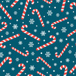 © Vika92 - seamless pattern with christmas candy cane caramel and snowflakes, endless background, repeating texture