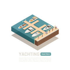 Canvas Print - Yachting Isometric Colored Composition