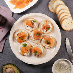 Poster - cooking festive canape with smoked salmon and cheese cream