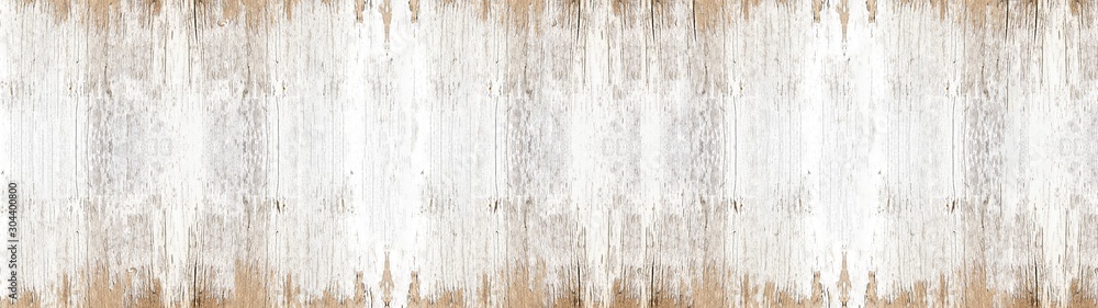 old white painted exfoliate rustic bright light wooden texture - wood background banner panorama long shabby - obrazy, fototapety, plakaty 