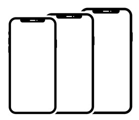 Wall Mural - smartphone icon set. different size smartphone. vector illustration