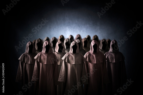 Fotografía Group of scary figures in hooded cloaks