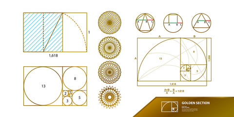 Golden ratio for creative design vector illustration.