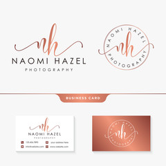 initial nh feminine logo collections template vector