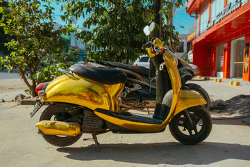 Motorbike, scooter, traditional two wheels transport in Asia