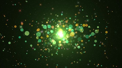 Wall Mural - space green background with stars. background green movement. universe green dust with stars on blac
