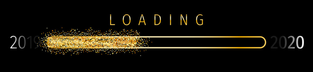 Sparkle Loading 2020 (Ladebalken 2020) - Loading Bar 2020. Loading 2020 New Year - New Year Countdown 2020 Vector. New Year 2020 Greetings Loading.