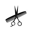 Scissors, Comb Black Silhouette hair salon icon