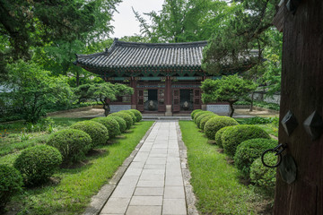 Turtle statue in Pyochung pavilion, Kaesong-City, North Korea