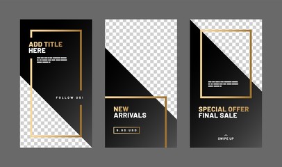Wall Mural - editable post template set for banner sale, presentation, flyer, poster, invitation, stories, stream