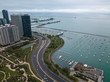 © Bob - Drone image of Chicago Lake Shore Drive looking out over Lake Michigan at Monroe Harbor with Navy Pier in background