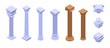 Pillar icons set. Isometric set of pillar vector icons for web design isolated on white background