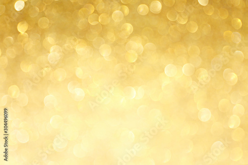 Cuadros en Lienzo Golden sparkle glitters with bokeh effect and selectieve focus