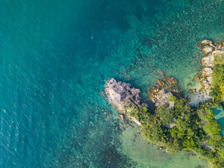 Wall Mural - Aerial view of the coastline of the island of Koh Phangan, Thailand