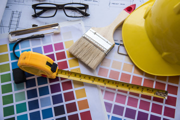 tools on wooden background