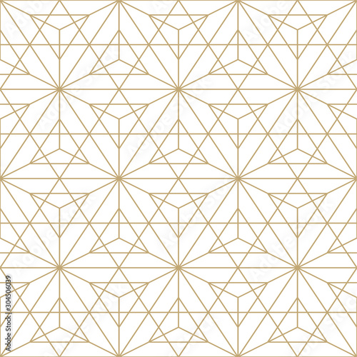 Abstract seamless ornamental gold pattern - geometric design Poster Mural XXL